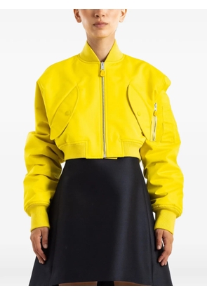 Balenciaga cropped bomber jacket in yellow