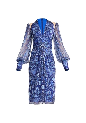 Tadashi Shoji floral-print midi dress - Blue