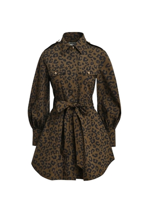 Essentiel Antwerp leopard-print Keto shirt mini dress - Brown