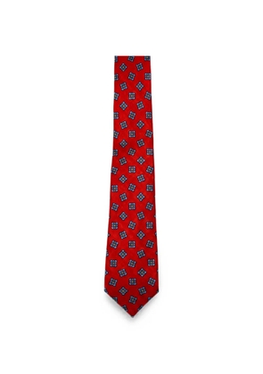 Kiton floral-pattern silk tie - Red