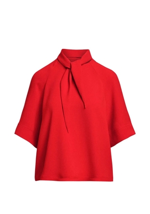 Essentiel Antwerp Kassie tie-neck raglan-sleeve blouse - Red