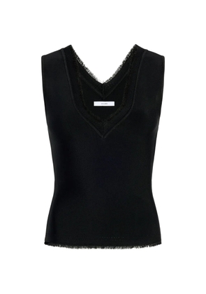 Adam Lippes Ria fringed-trim top - Black