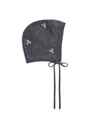 Simone Rocha Turbo crystal-embellished bonnet - Grey