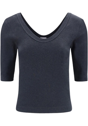 Brunello Cucinelli fine-ribbed T-shirt - Grey