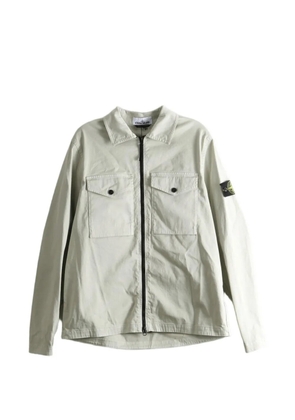 Stone Island 1200010 stretch organic cotton satin overshirt - Neutrals