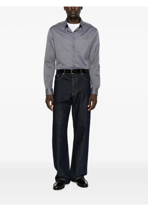 Giorgio Armani geometric-print long-sleeve shirt - Blue