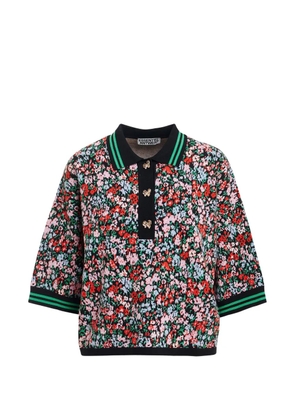 Essentiel Antwerp Kartos floral-print polo top - Black