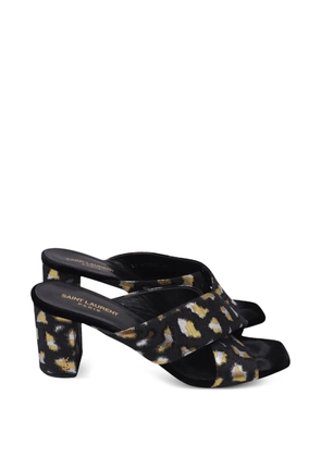 Saint Laurent Pre-Owned patterned crossover mules - Black