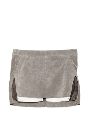 Rick Owens suede side-slit skirt - Grey