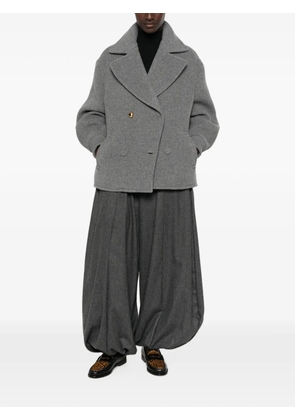Moschino double-breasted heart-motif wool jacket - Grey