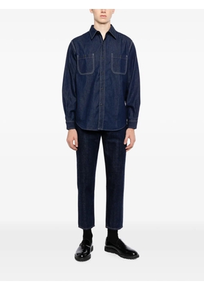 Blue Blue contrast-stitch patch-pocket shirt