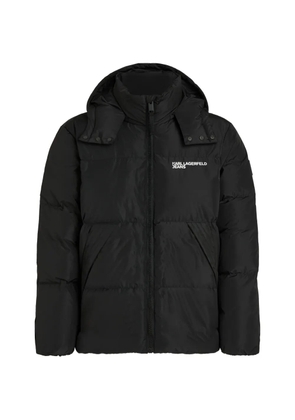 Karl Lagerfeld Jeans logo-print hooded puffer padded jacket - Black