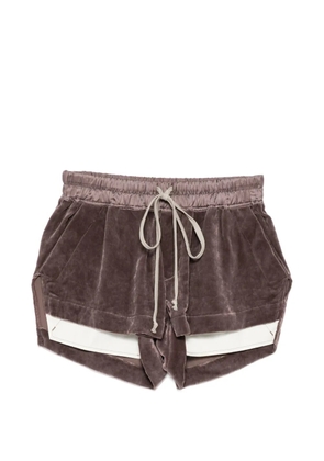 Rick Owens velvet drawstring shorts - Brown