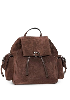 Brunello Cucinelli suede sartorial backpack - Brown