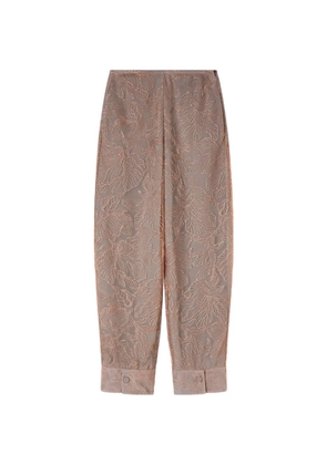 Emporio Armani embroidered tulle tapered trousers - Neutrals