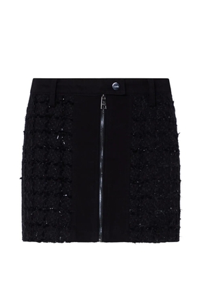 LIU JO bouclé mini skirt with zip - Black