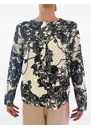 Blugirl lace-print sweater - Black
