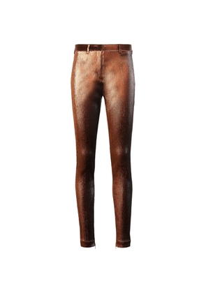 Roberto Cavalli Metallic stretch lurex solid trousers