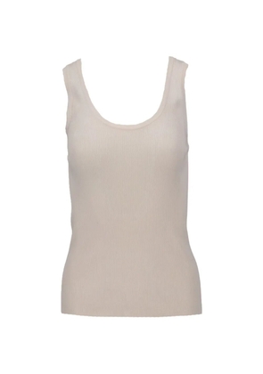 Isaia ribbed-knit scoop-neck top - White