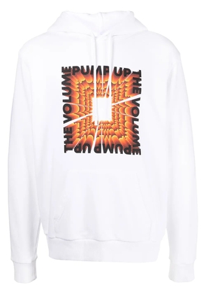 COUNTY OF MILAN slogan-print drawstring hoodie - White