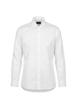 Giorgio Armani textured-finish long-sleeve shirt - White