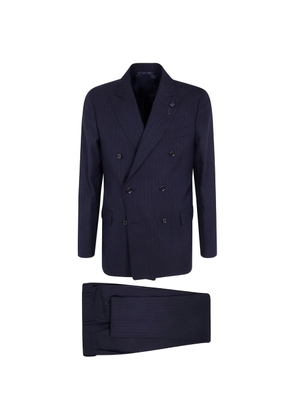 Lardini pinstripe double-breasted suit - Blue
