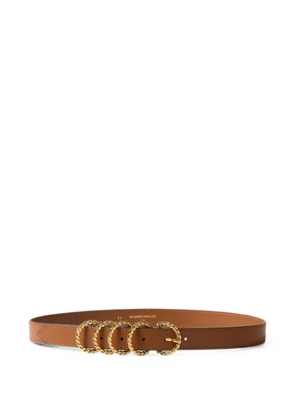 Claudie Pierlot Leather belt with gold buckle - Brown