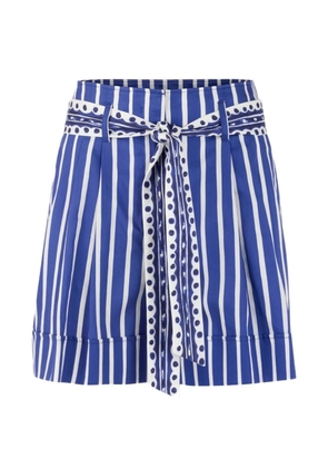 MARCCAIN striped belted shorts - Blue