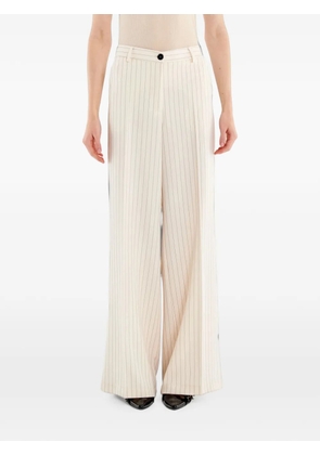 VICOLO pinstripe-pattern wide-leg trousers - Neutrals