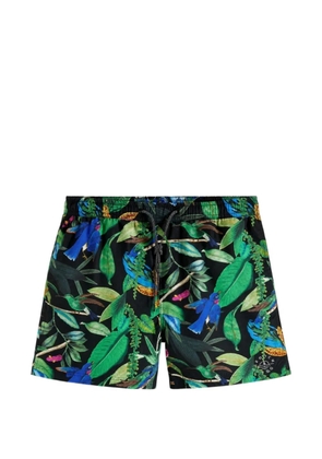 Scotch & Soda tropical-print drawstring swim shorts - Black