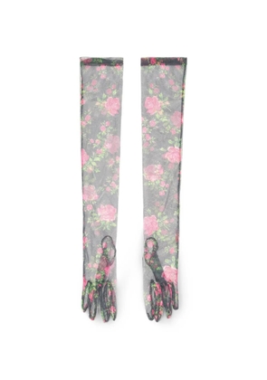 Philosophy Di Lorenzo Serafini floral-print long gloves - Black
