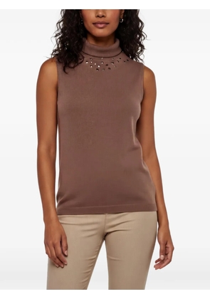 Fabiana Filippi stud-detail roll-neck top - Brown