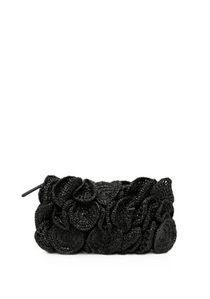 FARM Rio flower-effect clutch bag - Black
