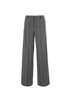 PT Torino herringbone-pattern wide-leg trousers - Grey