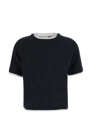 Semicouture layered short-sleeve sweater - Grey