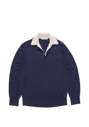 Acne Studios contrast-collar silk-blend sweater - Blue