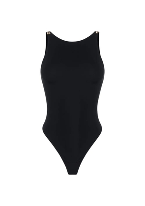 Elisabetta Franchi bodysuit in crêpe jersey fabric with jewel logos - Black