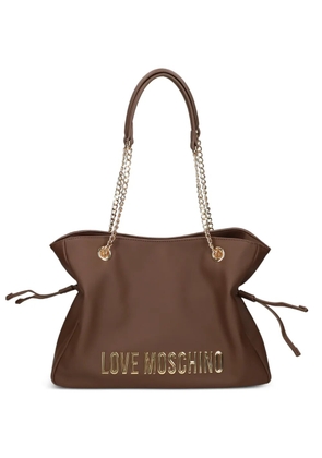 Love Moschino logo-embellishment shoulder bag - Brown
