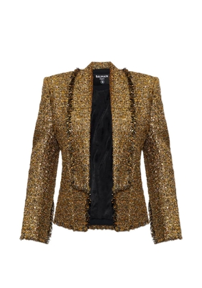 Balmain sequin-embellished tweed blazer - Gold