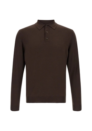 Zanone long-sleeve polo shirt - Brown