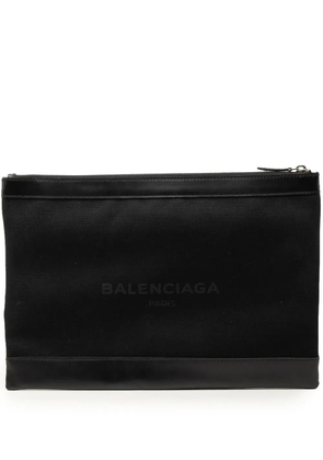 Balenciaga Pre-Owned 2016 Canvas Navy Clip L clutch bag - Black