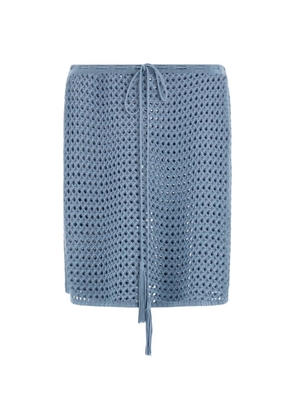 Ferragamo short skirt with open weave knit - Blue