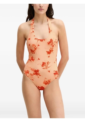Marc O'Polo floral-print halterneck swimsuit - Neutrals