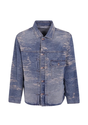 Emporio Armani distressed-effect denim jacket - Blue