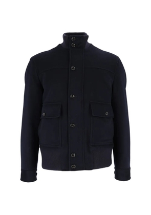 Lardini button-fastening ribbed-trim jacket - Blue