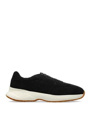 Kiton suede round-toe sneakers - Black