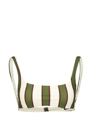 Haight Thidu striped straight-neck bikini top - Neutrals