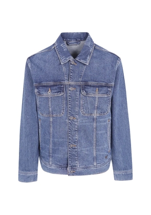 Emporio Armani faded button-up denim jacket - Blue