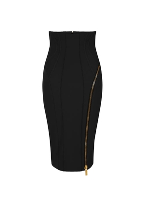 Elisabetta Franchi skirt in technical fabric with zip - Black