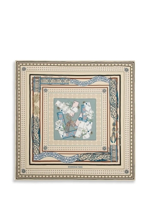 Shanghai Tang A Winning Hand silk foulard - Neutrals